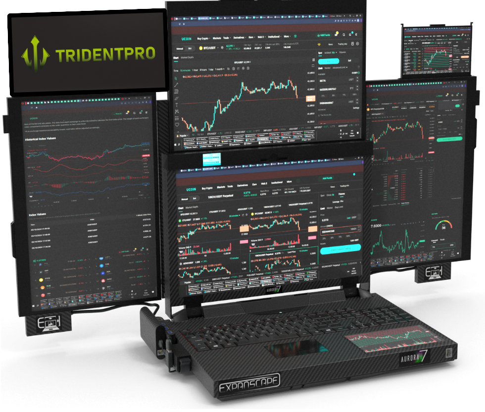 Terminal trading TridentPro di beberapa monitor