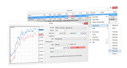 Jendela pengaturan MetaTrader