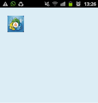 Ikon MetaTrader di layar Android